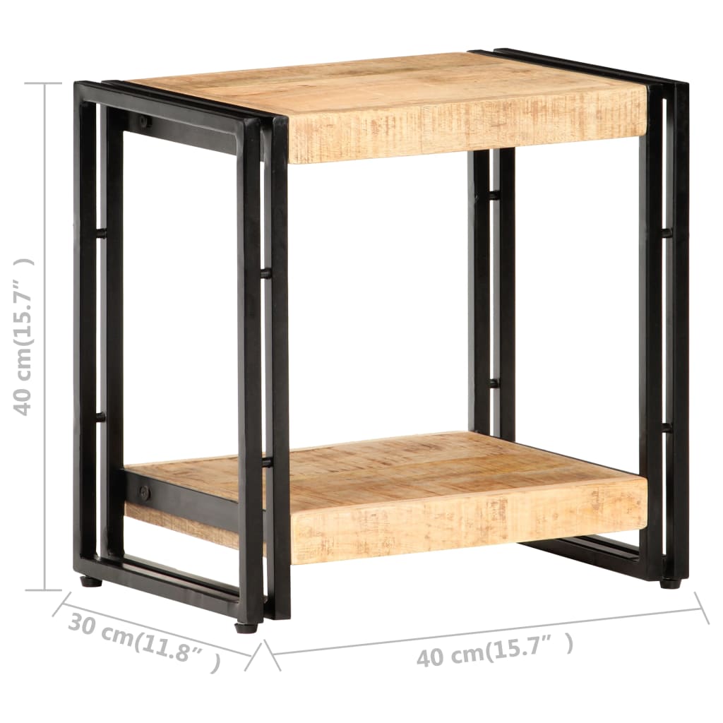 Mesa Auxiliar De Madera De Mango Rugosa 40x30x40 Cm_3