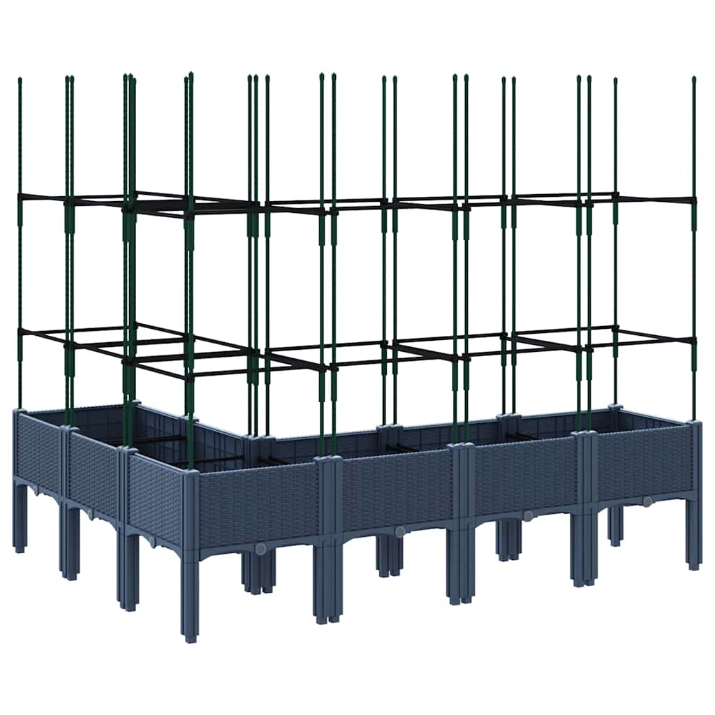 Jardinera Con Enrejado Pp Azul Gris 160x120x142,5 Cm_4
