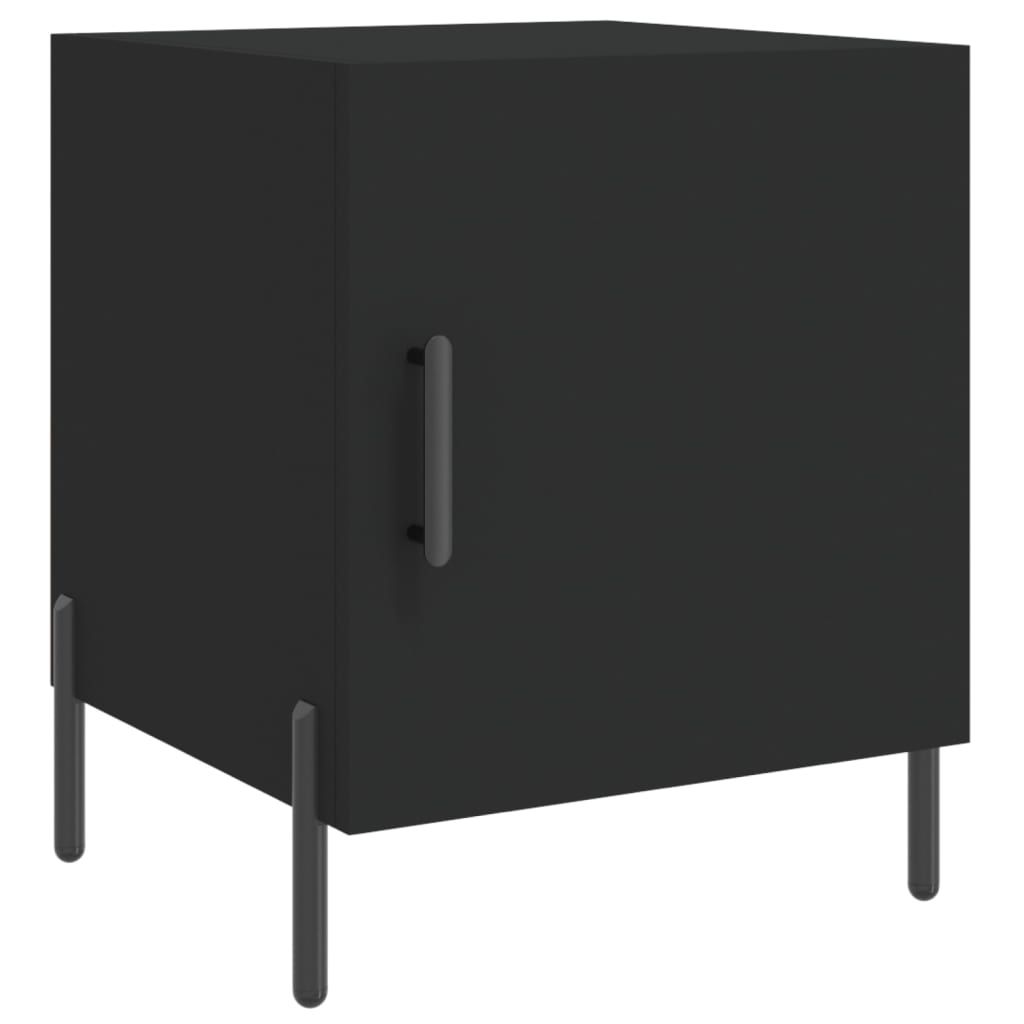 Mesitas De Noche 2 Uds Madera De Ingeniería Negro 40x40x50 Cm_3