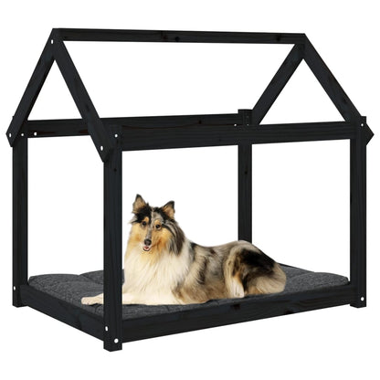 Vidaxl Cama Para Perros Madera Maciza De Pino Negro 101x70x90 Cm_3