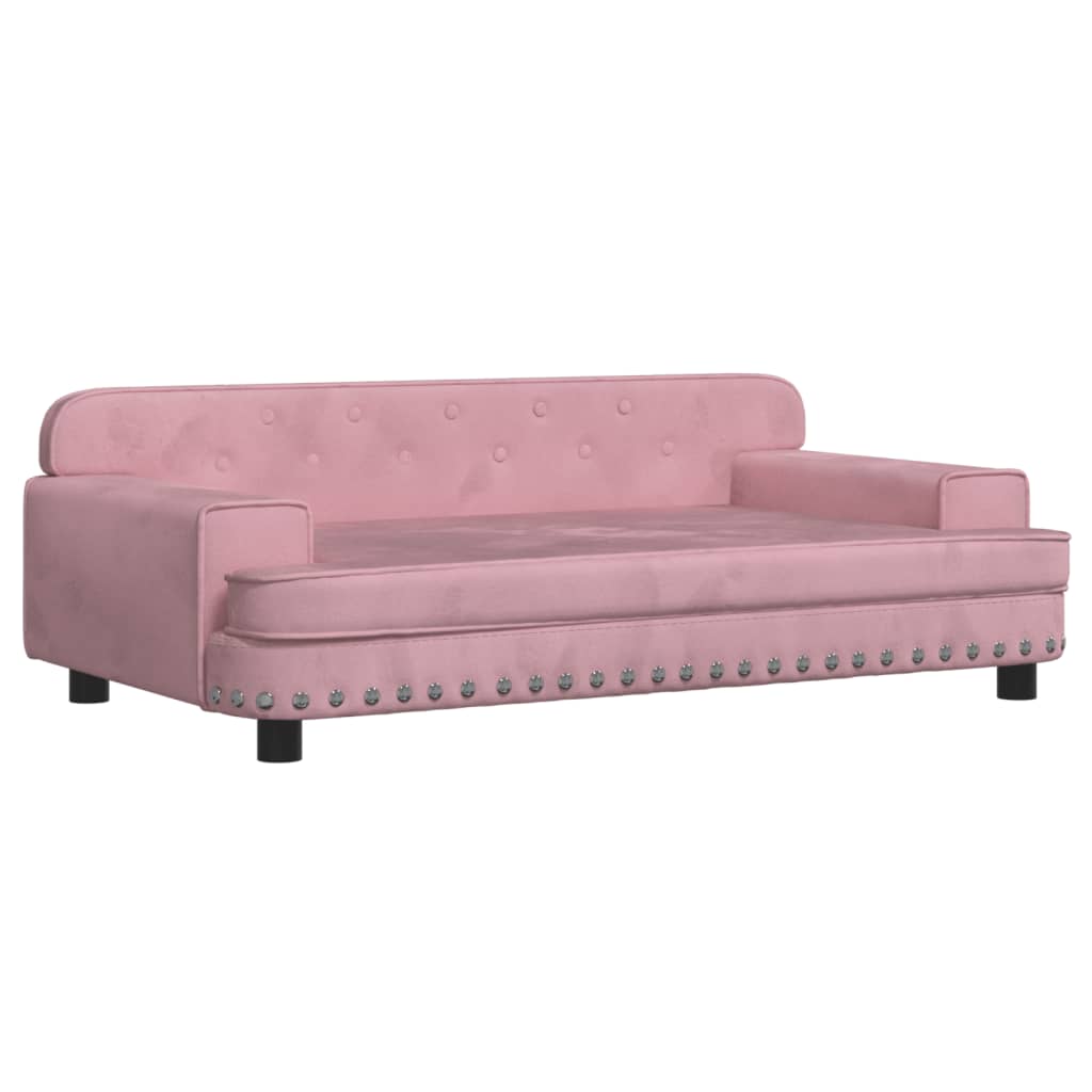 Cama Para Perros De Terciopelo Rosa 90x53x30 Cm / Vetonek_2