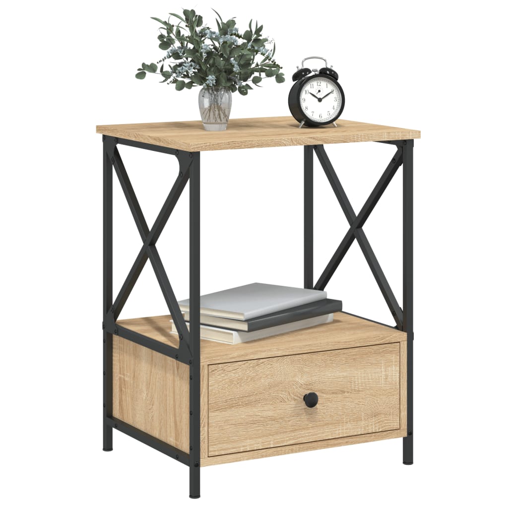 Mesitas Noche 2 Uds Madera Ingeniería Roble Sonoma 50x41x65 Cm_1