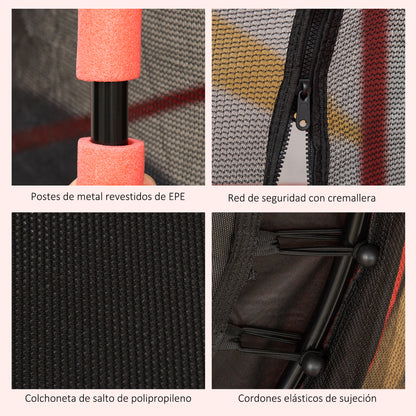 Homcom Trampolín Infantil Con Superficie De Salto Ø110 Cm Red De Seguridad Rojo_5