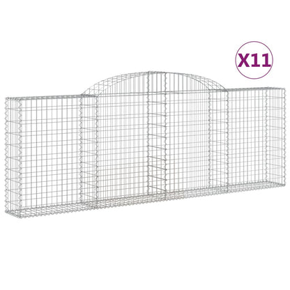 Cestas De Gaviones 11 Uds Forma Arco Hierro 300x30x100/120 Cm_0