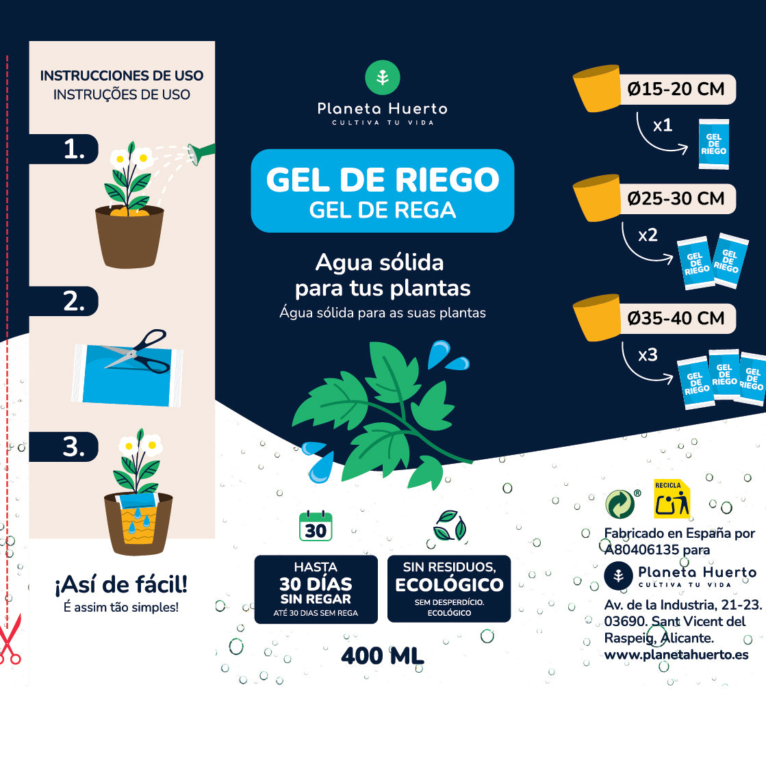Gel de Riego Planeta Huerto 400 ml