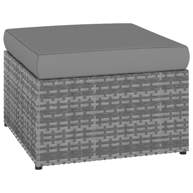 Vidaxl Silla De Jardín Con Taburete Ratán Sintético Gris Antracita_5