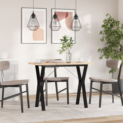 Mesa De Comedor Marco Y Madera Maciza Pino Acero 100x50x75,5 Cm_1