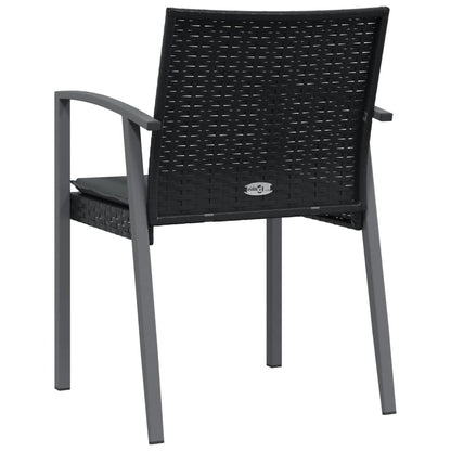 Vidaxl Sillas Jardín Cojines 4 Uds Ratán Sintético Negro 56,5x57x83 Cm_5