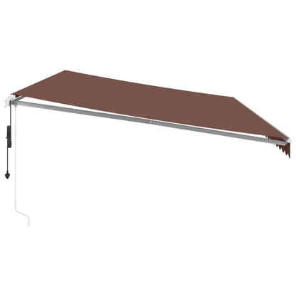 Toldo Retráctil Automático Con Luces Led Marrón 600x350 Cm_4