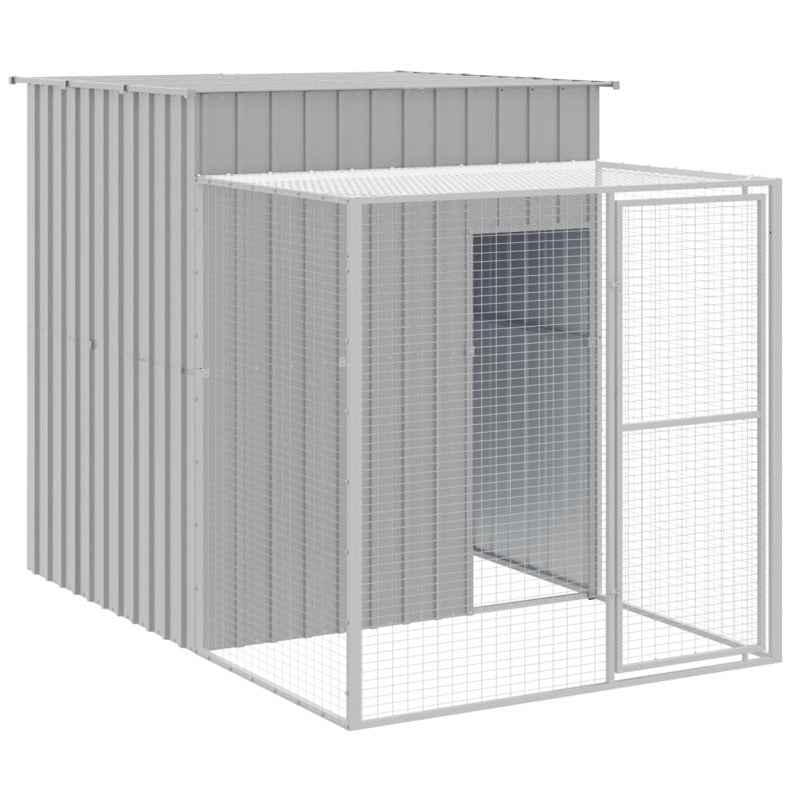 Vidaxl Gallinero Con Corral Acero Galvanizado Gris Claro 165x455x181cm_5