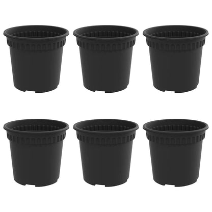Maceta Redonda Para Flores 6 Pcs Negro Ø 15 X 12 Cm Plástico_0