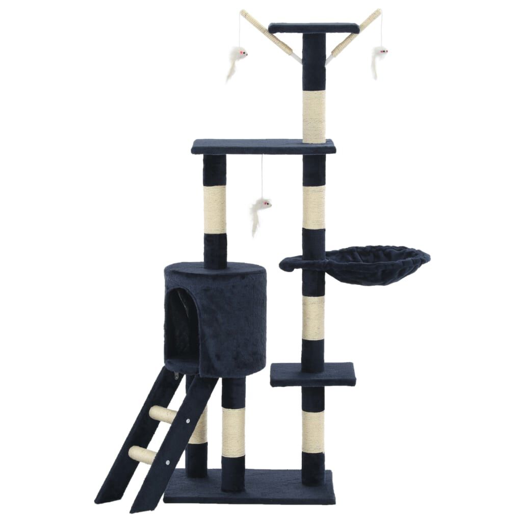 Vidaxl Rascador Para Gatos Con Poste De Sisal 138 Cm Azul Oscuro_2