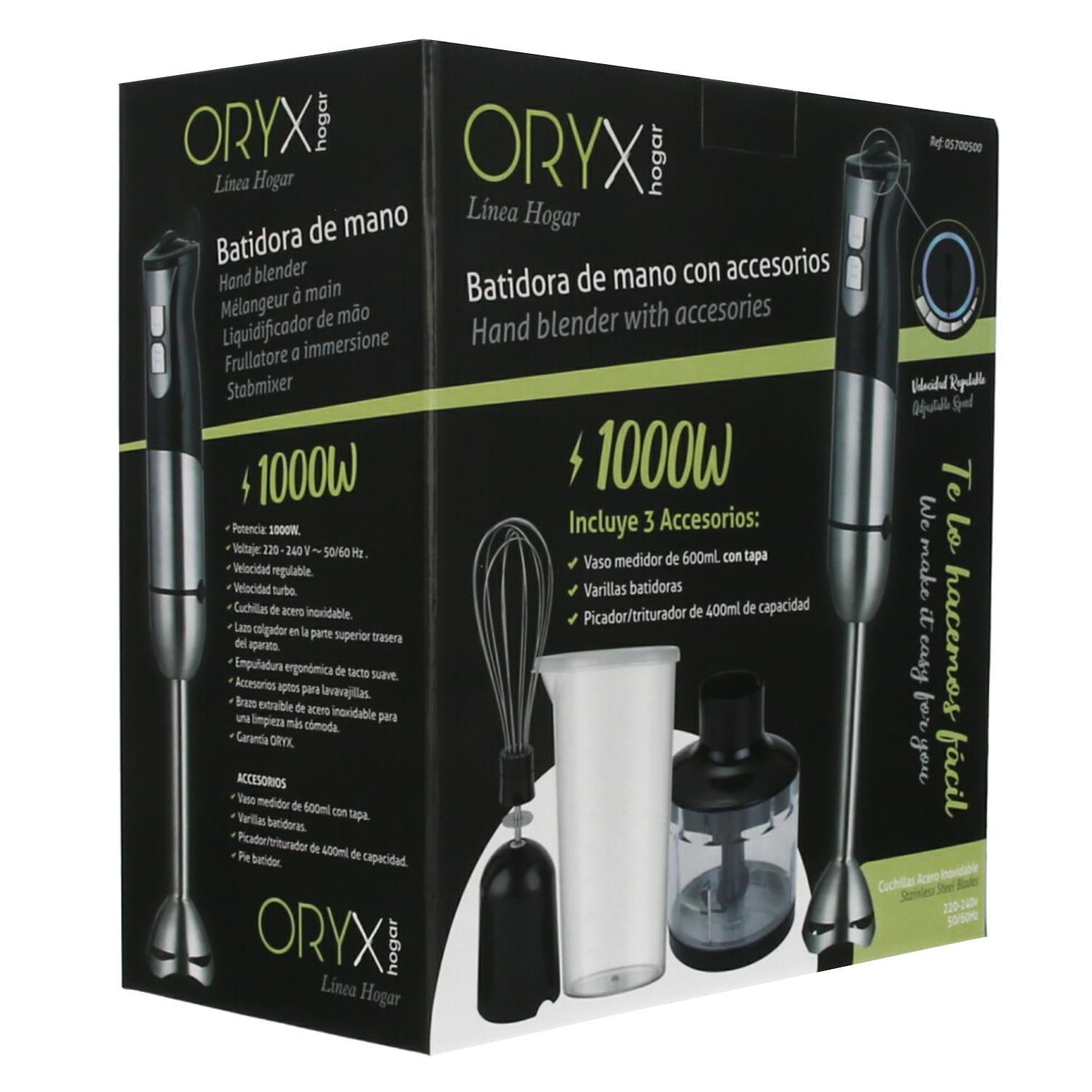 Batidora De Mano, Incluye Accesorios, 1000 W. Velocidad Regulable. Con Vaso Medidor, Picador - Triturador Y Varillas._3