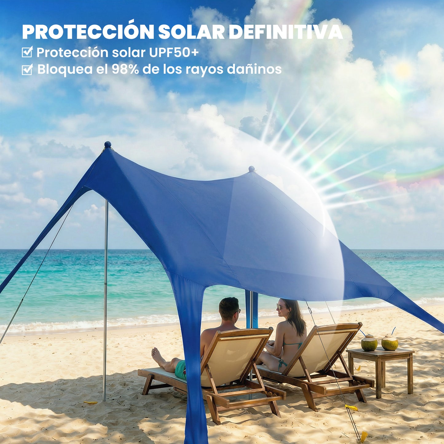 Outsunny Carpa Playa Plegable 208x200 Cm_3