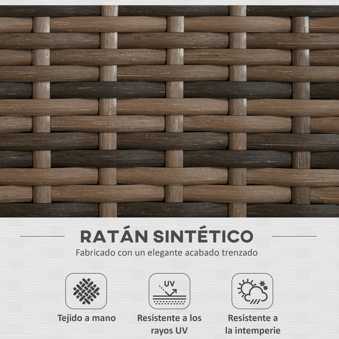 Outsunny Conjunto De Muebles De Jardín De Ratán Incluye 2 Sillas Y Mesa Redonda_5