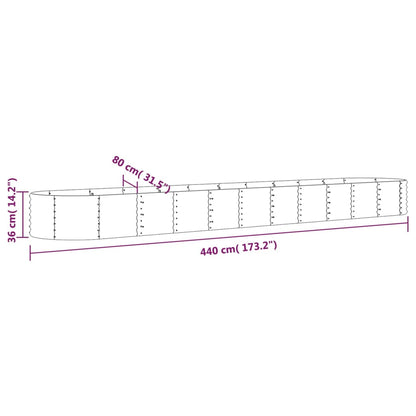 Jardinera Arriate Acero Galvanizado Gris 440x80x36 Cm_5
