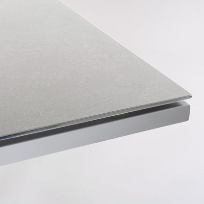 Mesa Auxiliar Cristal Templado, Patas En X, Aluminio Y Cristal, Color Blanco, 140x80cmx65cm_5