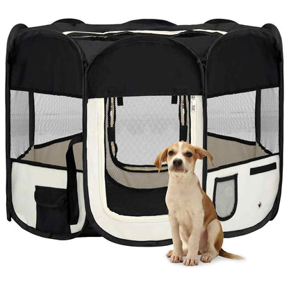 Vidaxl Parque De Perros Plegable Bolsa De Transporte Negro 90x90x58 Cm_1