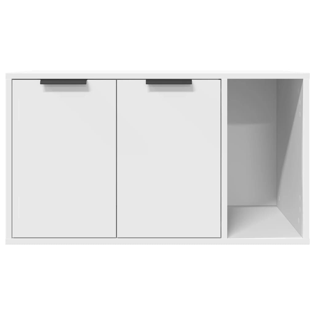 Vidaxl Mueble Arenero Para Gatos Madera Ingeniería Blanco 80x50x45 Cm_4