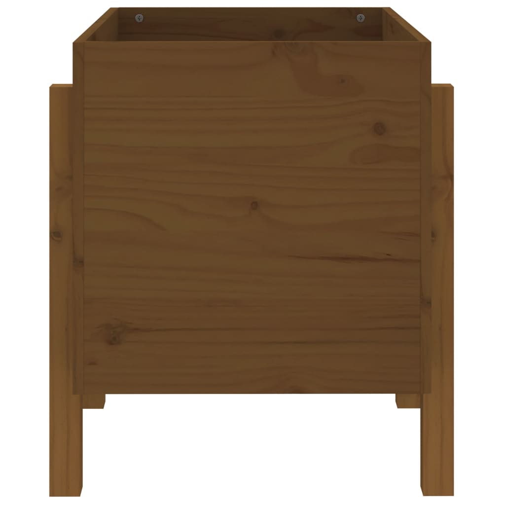Jardinera De Madera Maciza De Pino Marrón Miel 62x50x57 Cm_4