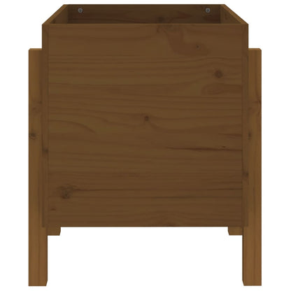 Jardinera De Madera Maciza De Pino Marrón Miel 62x50x57 Cm_4