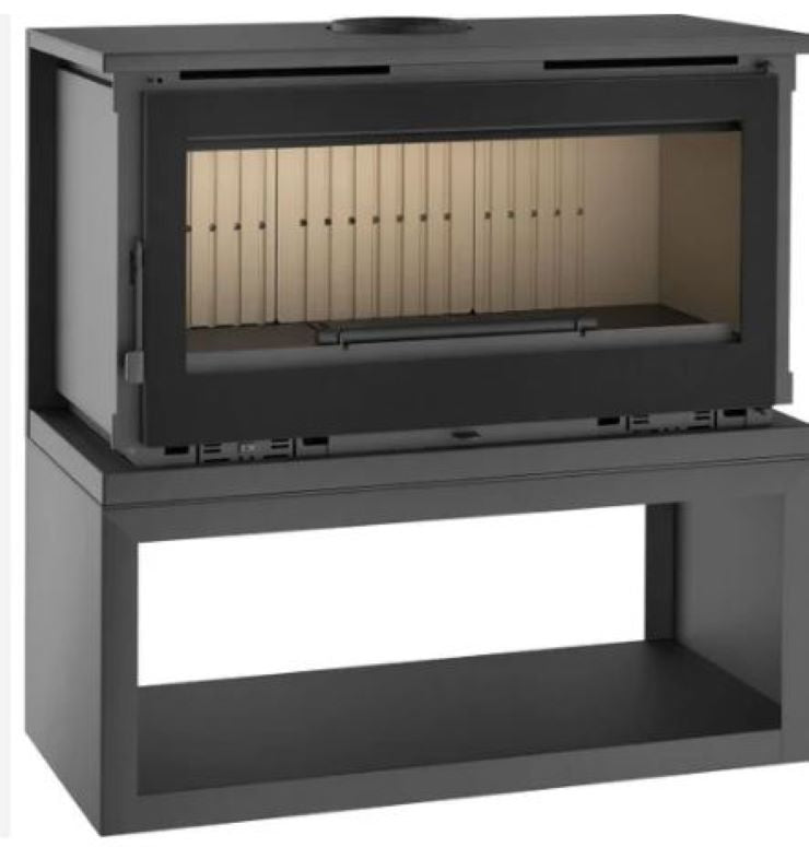 BRICOSOL Estufa de leña para colgar con turbinas FM Modelo M-180 FK Interior Fundición (131 kg)_1