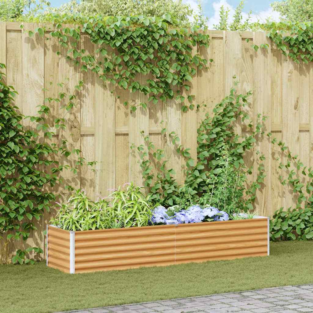 Arriate Elevado Marrón Claro 195 X 50 X 36 Cm Acero Galvanizado_1