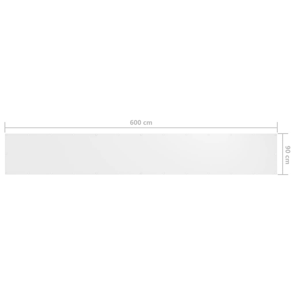 Vidaxl Toldo Para Balcón Tela Oxford Blanco 90x600 Cm_4