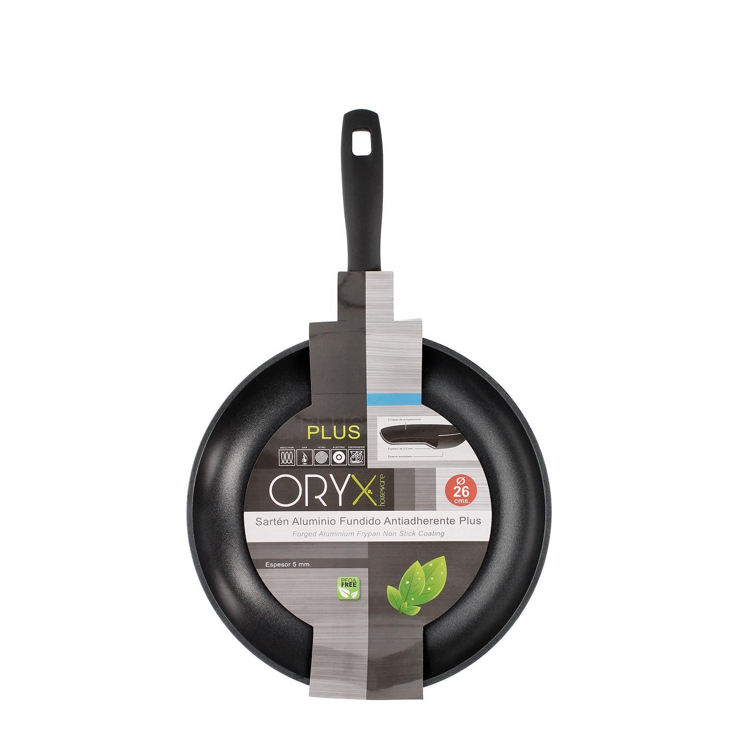 Oryx Sartén Aluminio Antiadherente Plus, Forjada, Apta Inducción, Libre Pfoa, Diámetro 26 Cm, Espesor 5 Mm._1