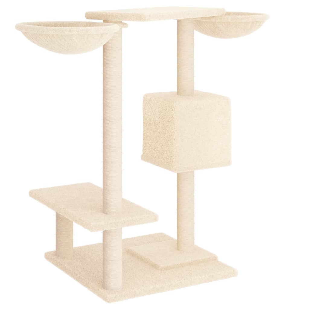 Rascador Para Gatos Con Postes Para Rascar Color Crema 82 Cm_4