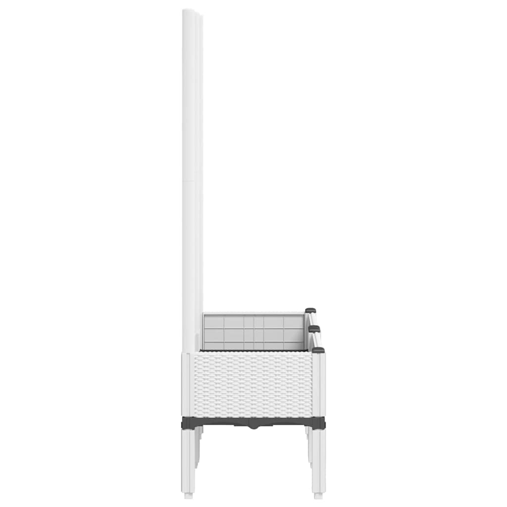Jardinera Con Enrejado Pp Blanco 80x40x142 Cm_3