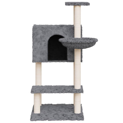 Vidaxl Rascador Para Gatos Con Postes De Sisal Gris Oscuro 108,5 Cm_3