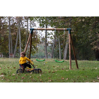 Columpio Doble De Madera Redonda Masgames Kadi L.