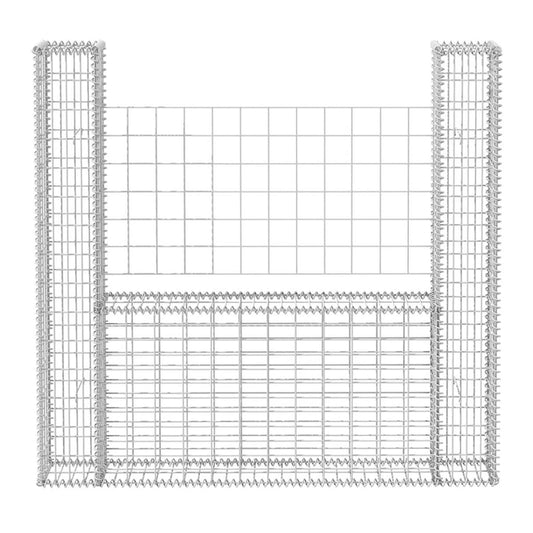 Cesta En Forma De U Muro De Gaviones Galvanizado 160x20x150 Cm / Vetonek_0