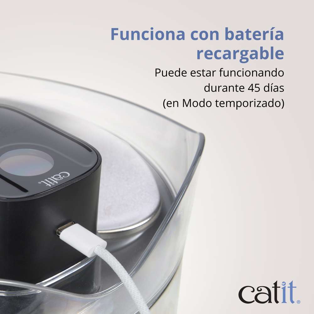 Fuente para Gatos Sin Cables de Acero Inoxidable UVC 5L Catit PIXI
