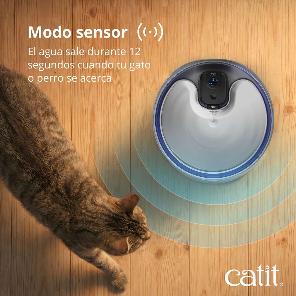 Fuente para Gatos Sin Cables de Acero Inoxidable UVC 5L Catit PIXI