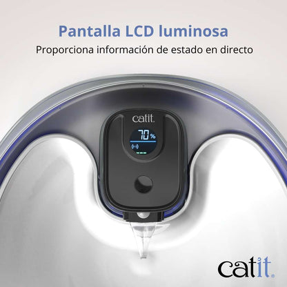 Fuente para Gatos Sin Cables de Acero Inoxidable UVC 5L Catit PIXI