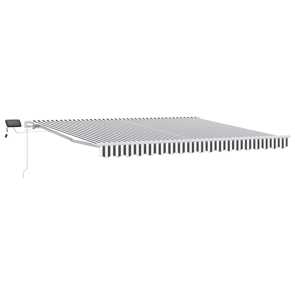 Toldo Retráctil Manual Con Luz Led Antracita Y Blanco 400x300cm_0