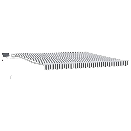 Toldo Retráctil Manual Con Luz Led Antracita Y Blanco 400x300cm_0