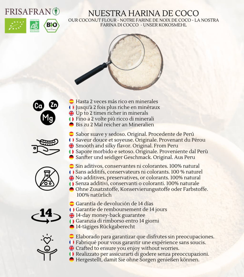 Harina De Coco En Polvo Ecológica | Calidad | Frisafran 200 G_3