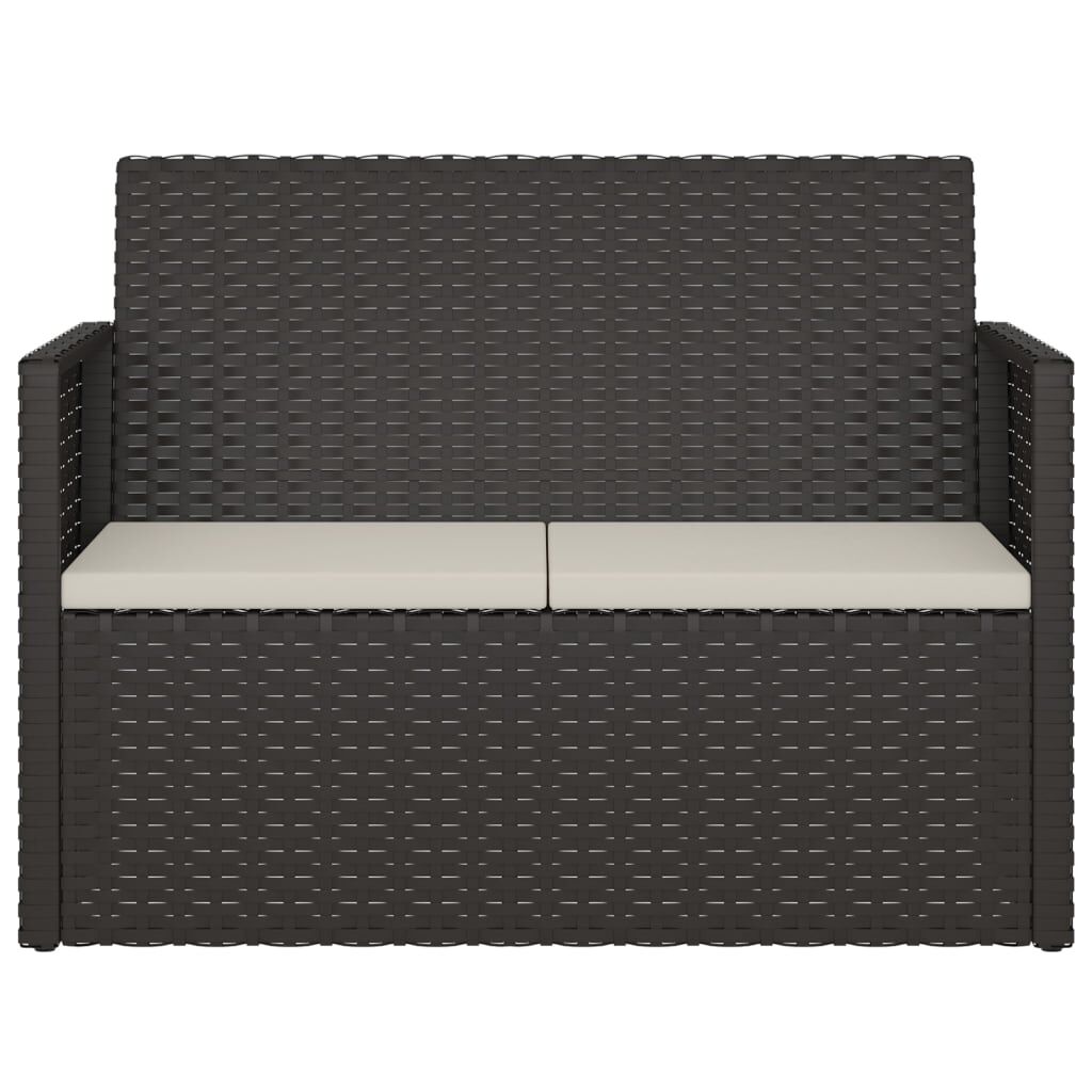 Vidaxl Banco De Jardín Con Cojines Ratán Sintético Negro 105 Cm_3