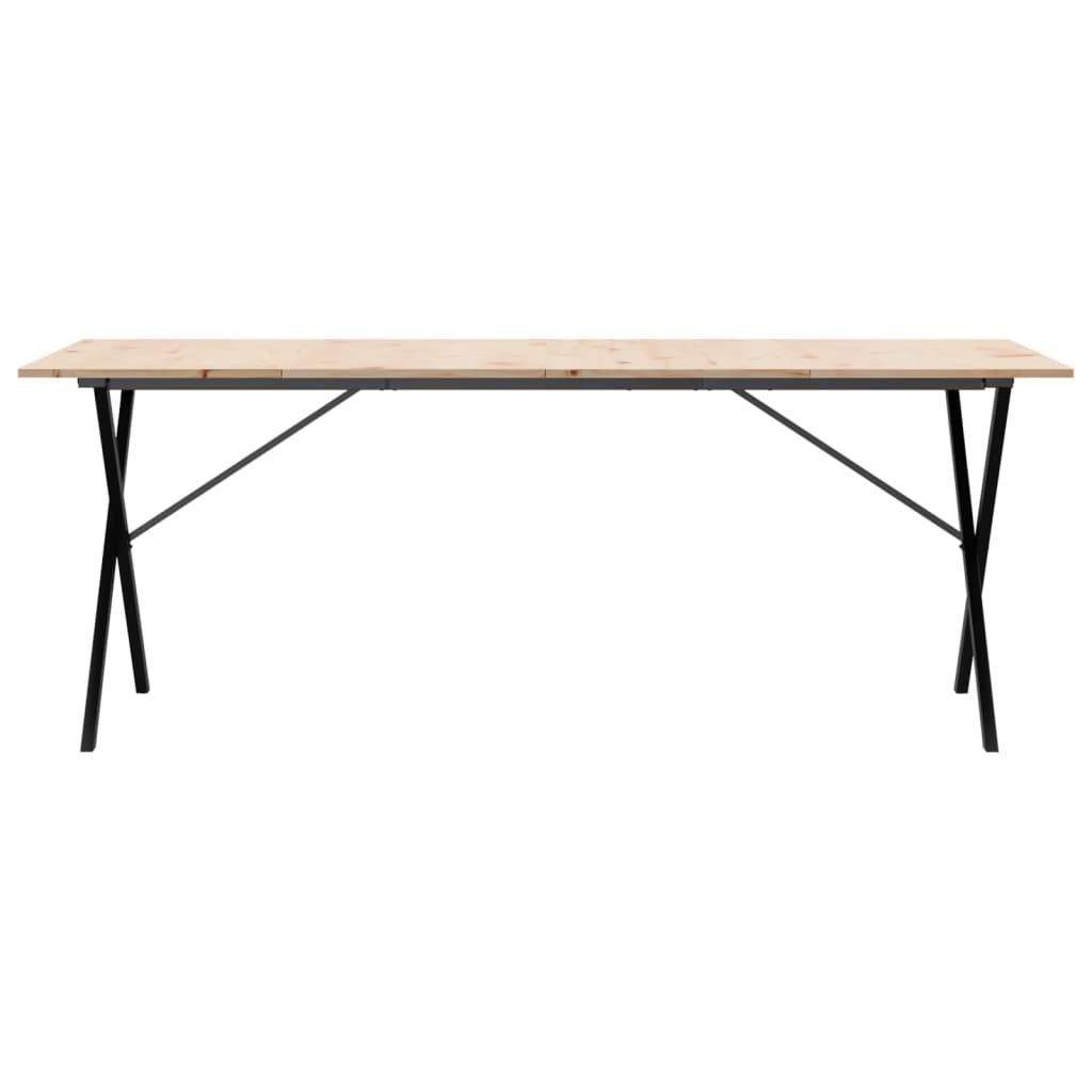 Mesa De Comedor Marco X Madera Maciza Pino Y Acero 200x100x75cm_2