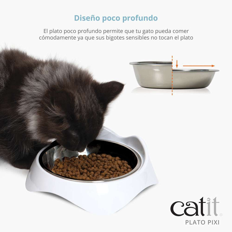 Comedero Doble para Gatos Blanco Catit PIXI