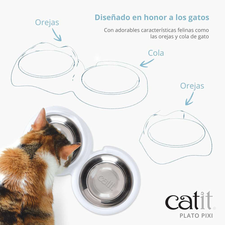 Comedero para Gatos Blanco Catit PIXI