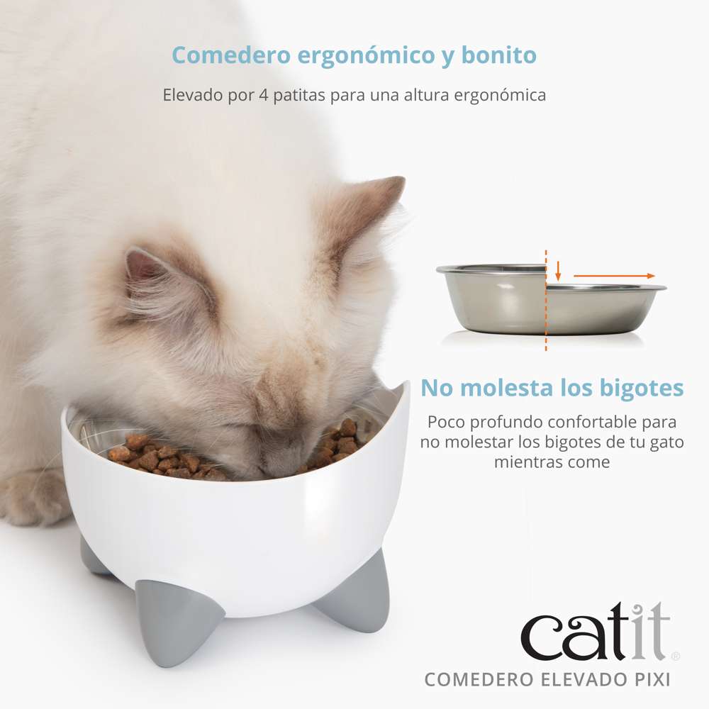 Comedero Elevado para Gatos 200ml Catit PIXI