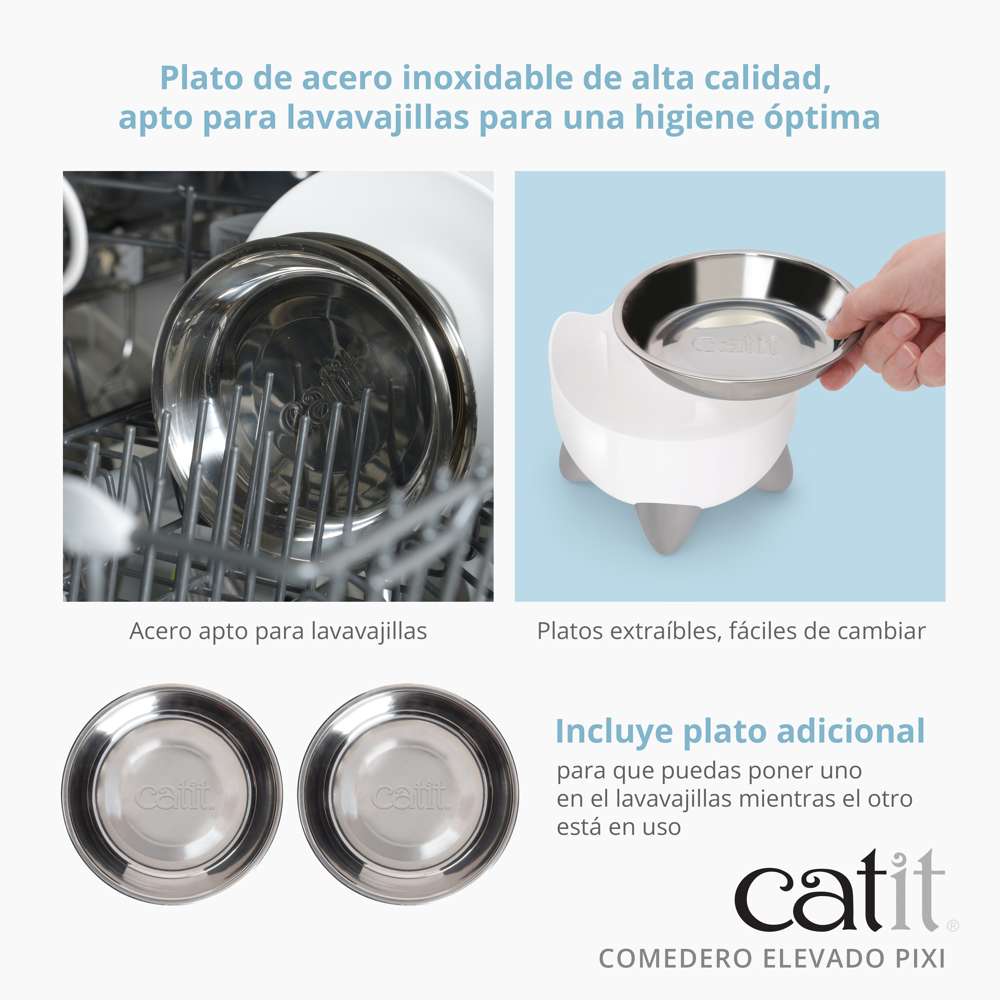 Comedero Elevado para Gatos 200ml Catit PIXI