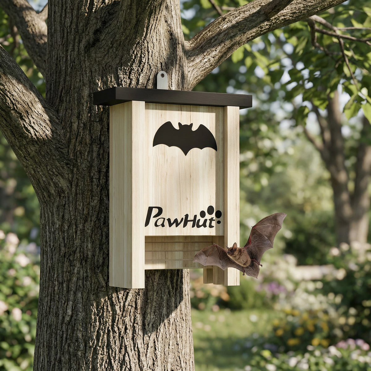 Pawhut Pack De 3 Casas Para Murciélagos De Madera Para Exterior Jardín Natural_3