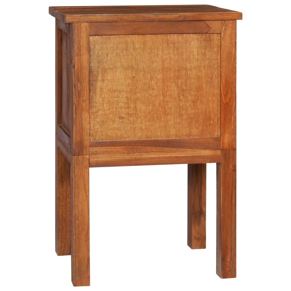 Mesita De Noche De Madera Maciza De Teca 40x35x60 Cm_3