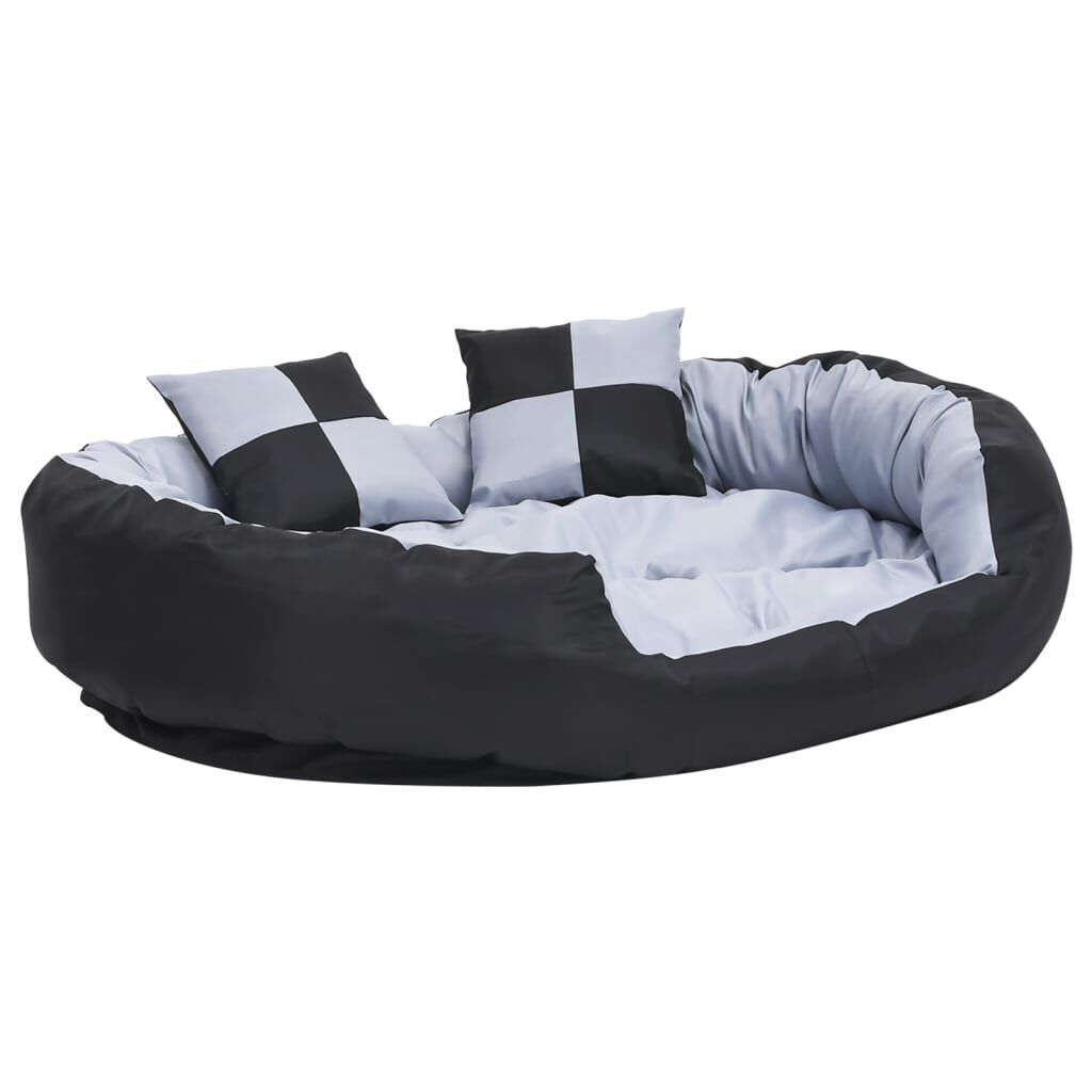 Vidaxl Cojín Para Perro Reversible Y Lavable Gris Y Negro 110x80x23 Cm_0