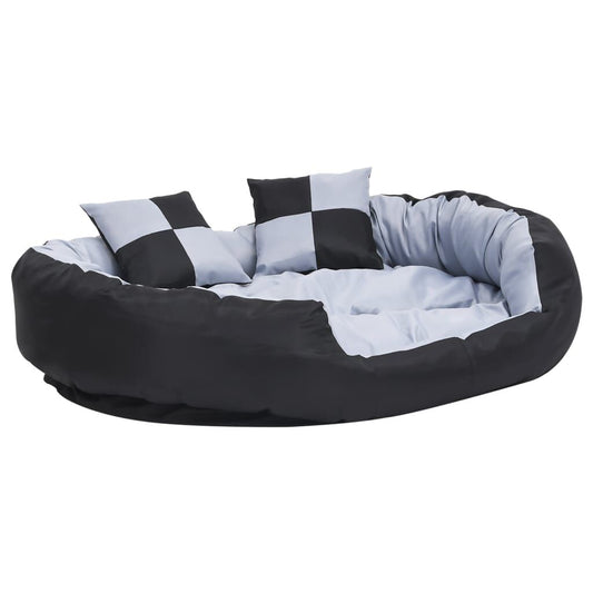 Vidaxl Cojín Para Perro Reversible Y Lavable Gris Y Negro 110x80x23 Cm_0